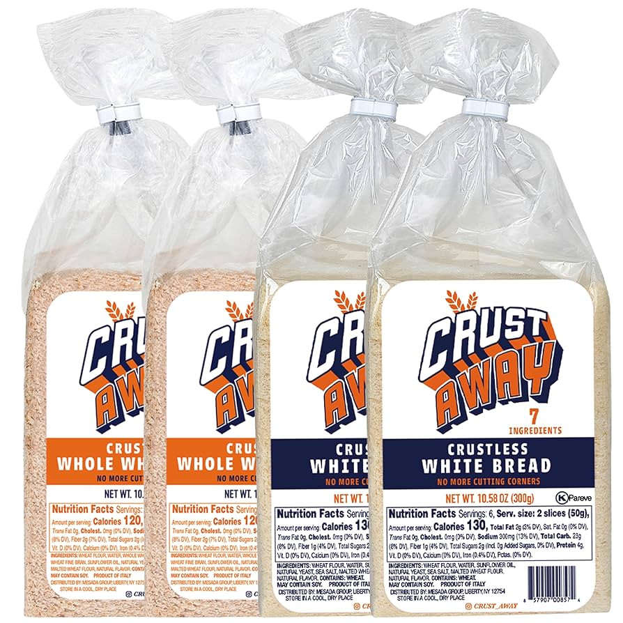 Crust Away Crustless Whole Wheat & White Bread – Clean Ingredients – Non-GMO, Kosher, All Nat... | Amazon (US)