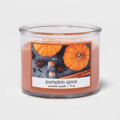 11oz Glass Jar 3-Wick Pumpkin Spice Candle | Target