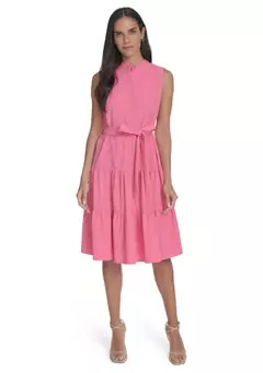 Calvin Klein Women's High Neck Tiered Ruffle A-Line Dress | Belk