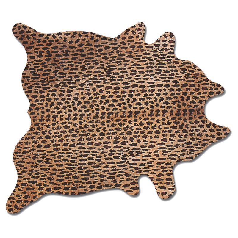 6'x7' Leopard Print Hide, Brown/Black | One Kings Lane
