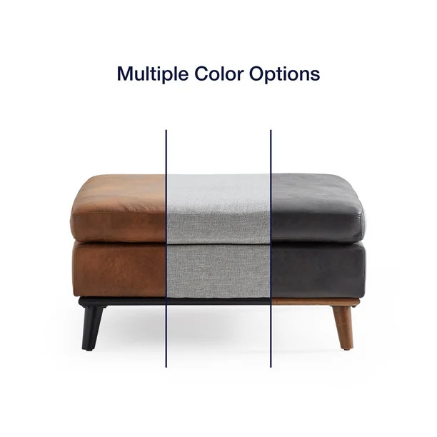 Gap Home Mid-Century Upholstered Square Ottoman, Light Gray - Walmart.com | Walmart (US)