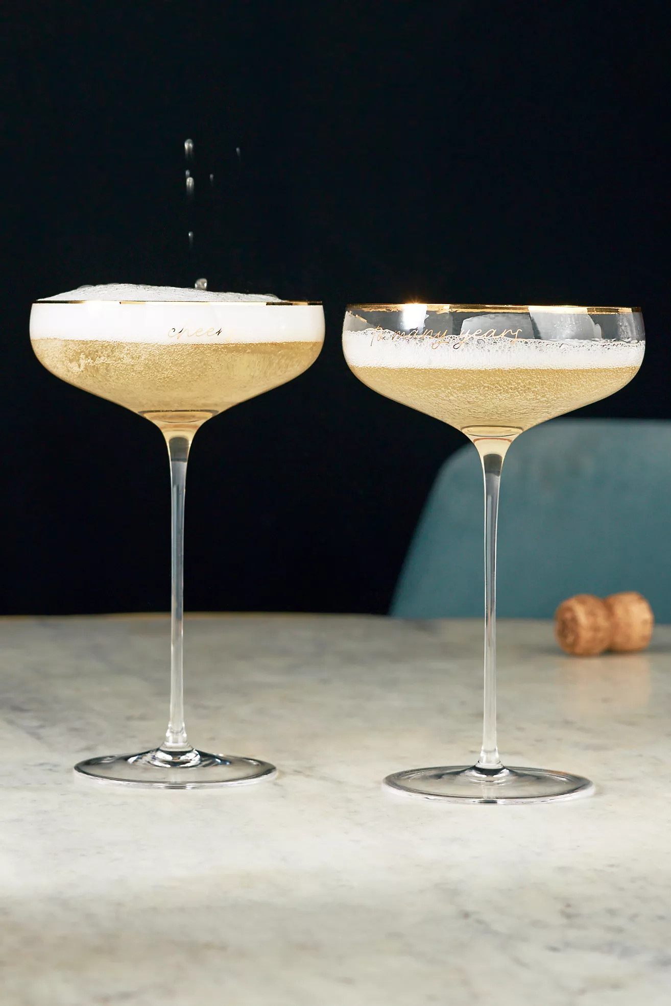 Cheers to Many Years Toasting Coupes, Set of 2 | Anthropologie (US)