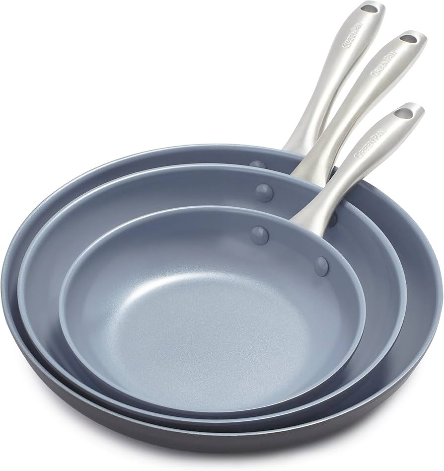 GreenPan Lima Hard Anodized 8" 10" & 12" Frying Pan Skillet Set, Ceramic Nonstick, PFAS-Free Nont... | Amazon (US)