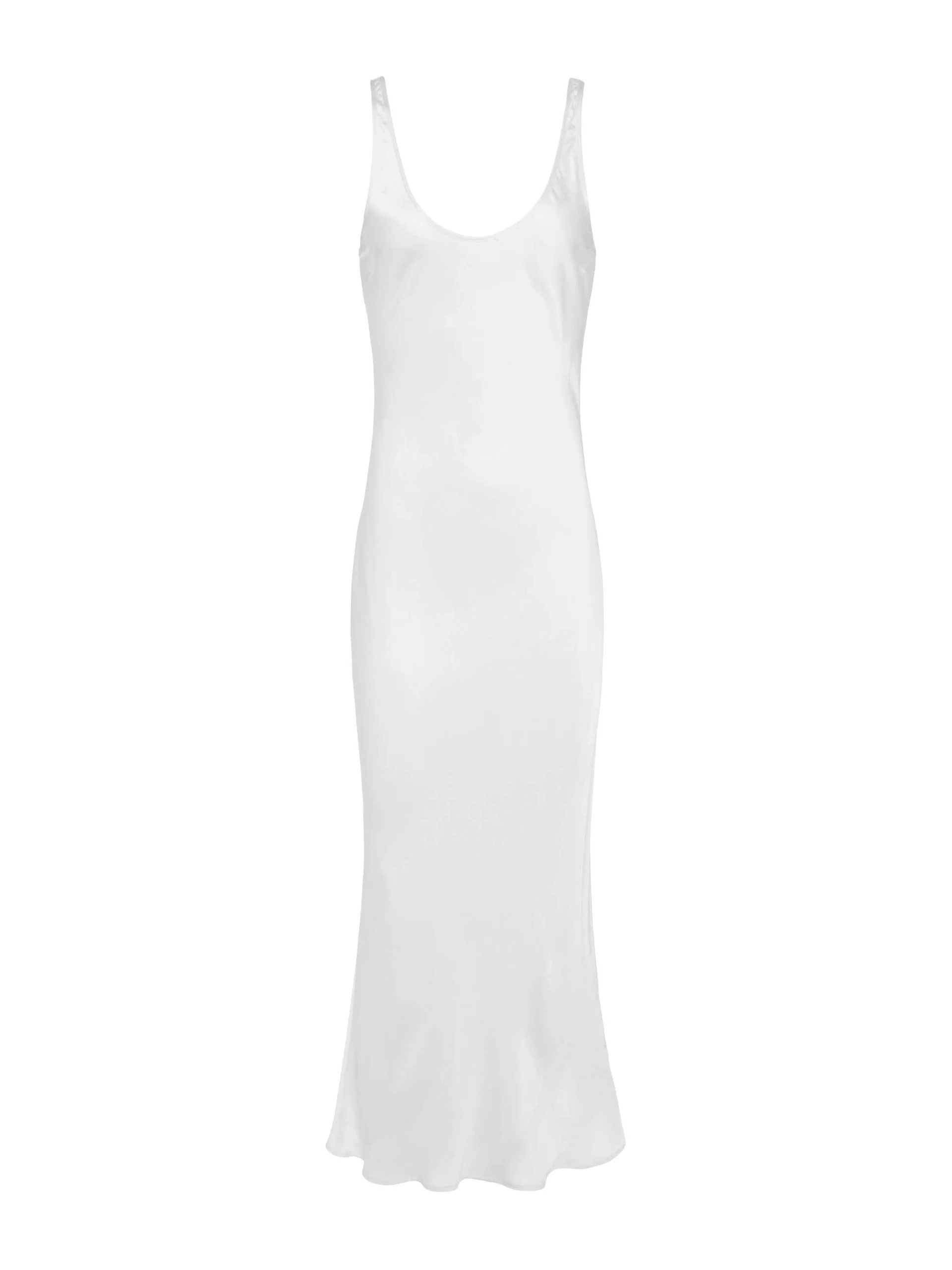 Akiya Satin Maxi Dress in White | L'AGENCE | L'Agence