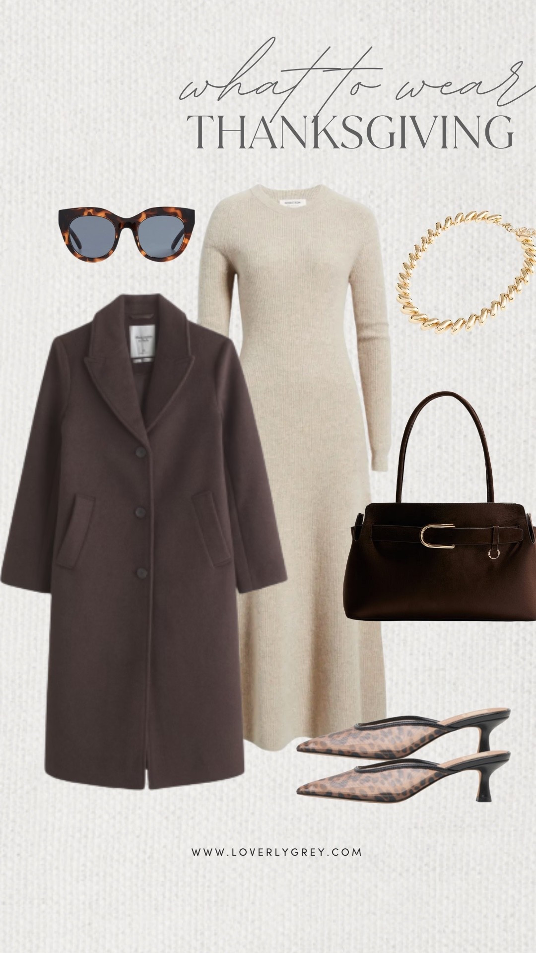 Loverly Grey, what to wear for Thanksgiving! I am loving this cream long sleeve dress from Nordstrom layered underneath a long coat. I paired the look with cheetah print heels, a brown H&M dress, and gold necklace. Loverly Grey, what to wear, Thanksgiving 

#LTKStyleTip #LTKHoliday #LTKItBag