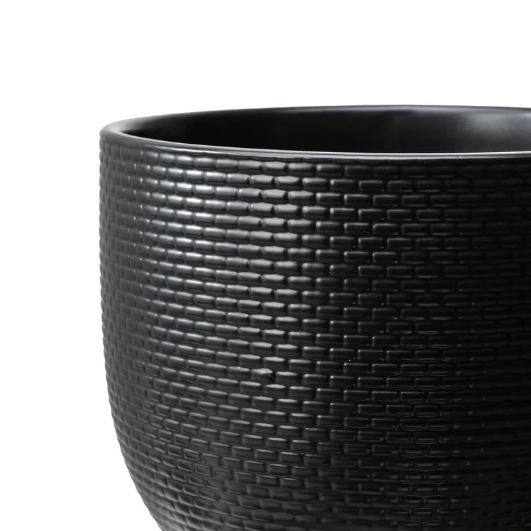 Better Homes and Gardens 8 inch Channing Woven Black Ceramic Planter | Walmart (US)