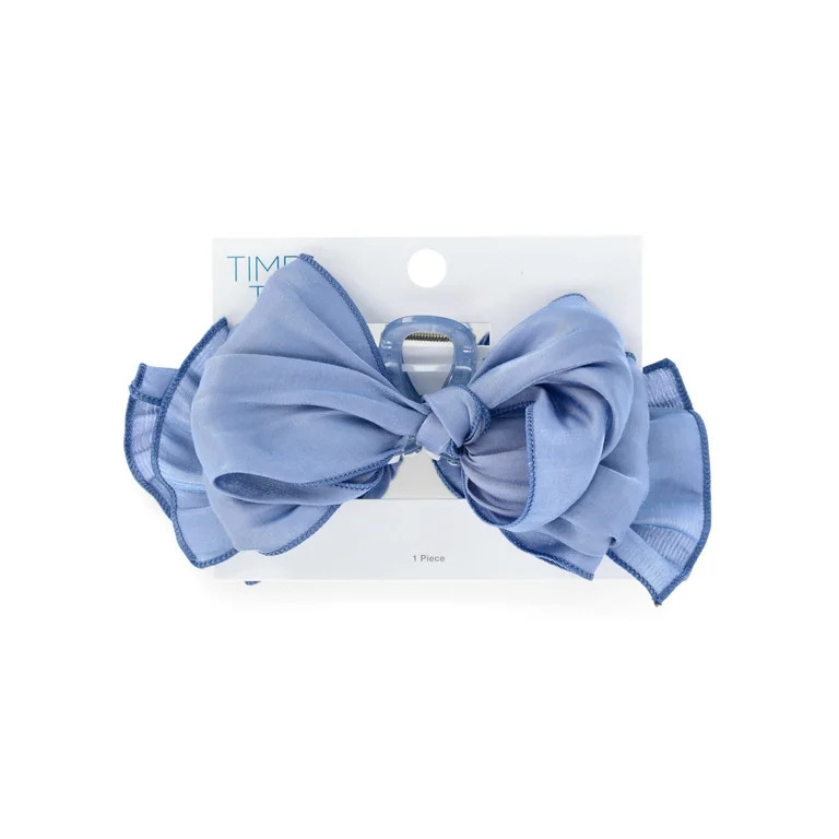 Time and Tru Fabric Bow Claw Clip, Blue - Walmart.com | Walmart (US)