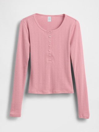 Gap × Summer Fridays Pointelle Henley PJ Top | Gap (US)