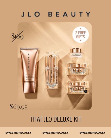 JLO Beauty: Skin & Body Care ✨ 

Big savings at JLo Beauty… over 50% off the JLo Deluxe 5-piece kit (aka $69.95)! 
Plus you’ll get two FREE Gifts, which is worth $154 alone! I’ve also included some new products, go to products & more! This is a great deal, would make an amazing gift for any of your girlfriends, everything you need for travelling or just take advantage of their very limited sales! Make sure to check out my ‘Sales’ & ‘Beauty’ product collections for more of my seasonal favourites!💫 

#LTKbeauty #LTKstyletip #LTKgiftguide