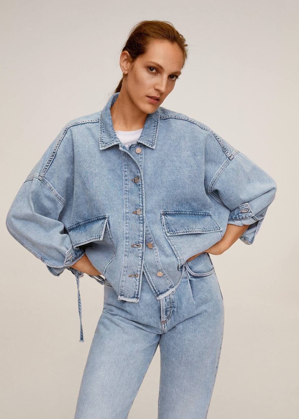 Adjustable waist denim jacket | MANGO (US)