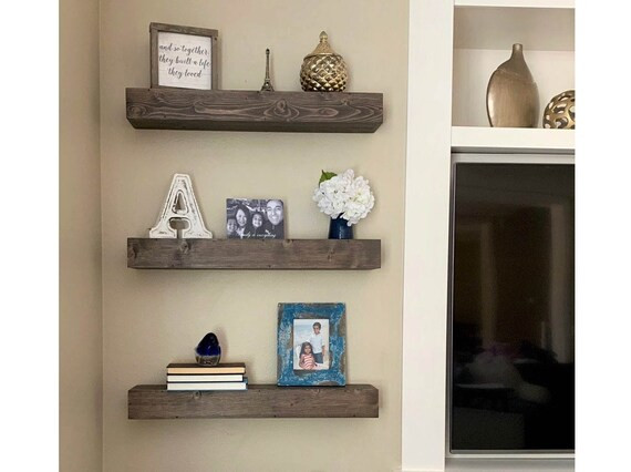 Floating Shelf Chunky Floating Shelves Farmhouse Decor Wood Wall Shelf Rustic Shelf Chunky Shelf ... | Etsy (US)