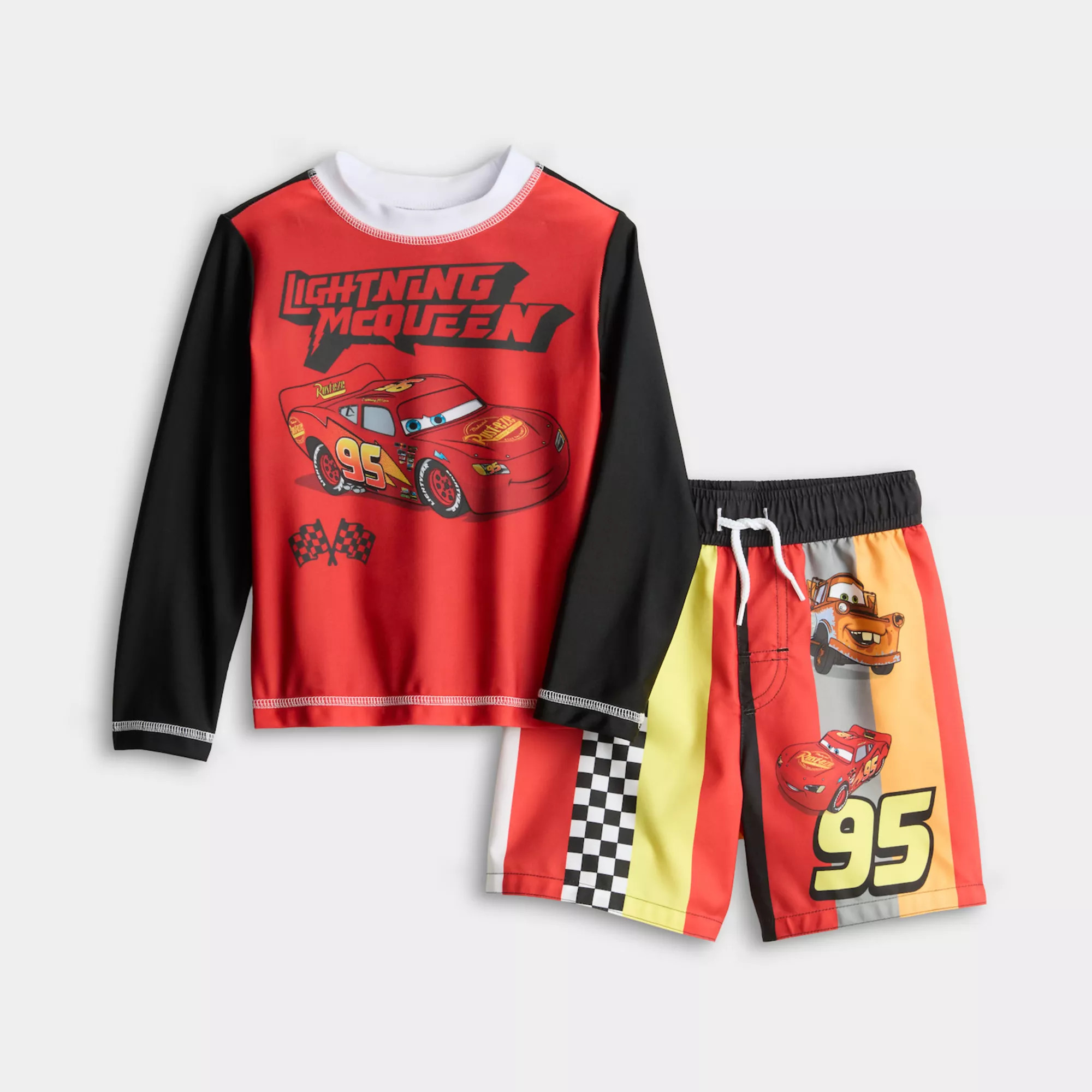 Baby & Toddler Boy Disney / Pixar's Cars 2-Piece Rashguard & Swim Trunks Set | Kohl's