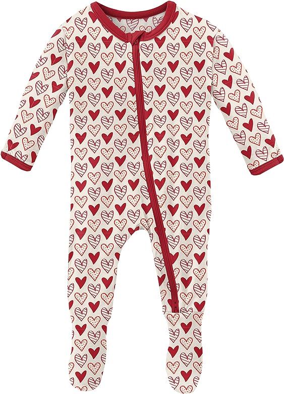 KicKee Pants Full of Hearts Footie with Zipper, One Piece Boy or Girl Baby Clothes | Amazon (US)