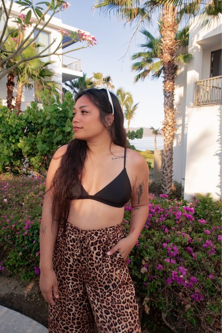 What I wore in Mexico 🇲🇽 beach outfit idea, summer vacation outfit | @summersalt triangle bikini top (m), pants (s) 

#LTKmidsize #LTKtravel #LTKswim