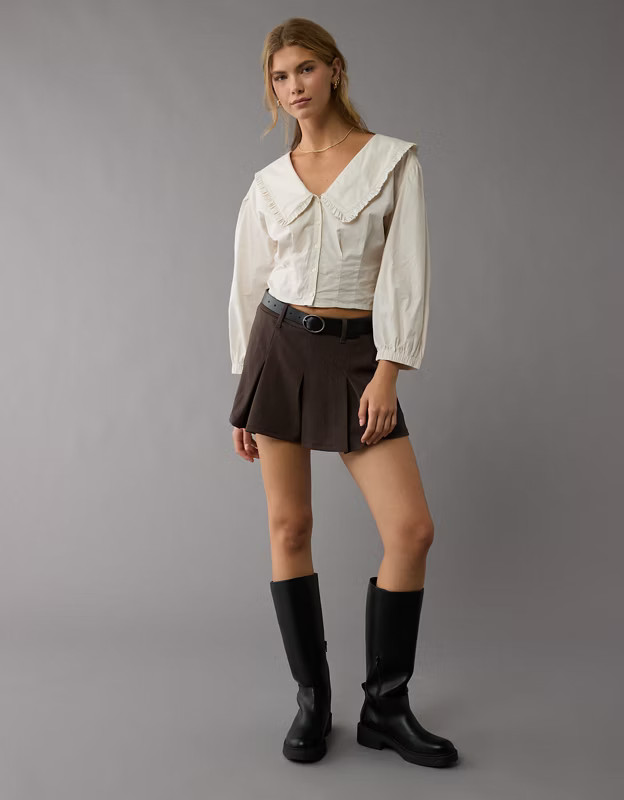 AE Oversized Collared Button-Up Shirt | American Eagle Outfitters (US & CA)