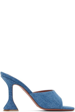 Blue Lupita Denim Heeled Sandals | SSENSE