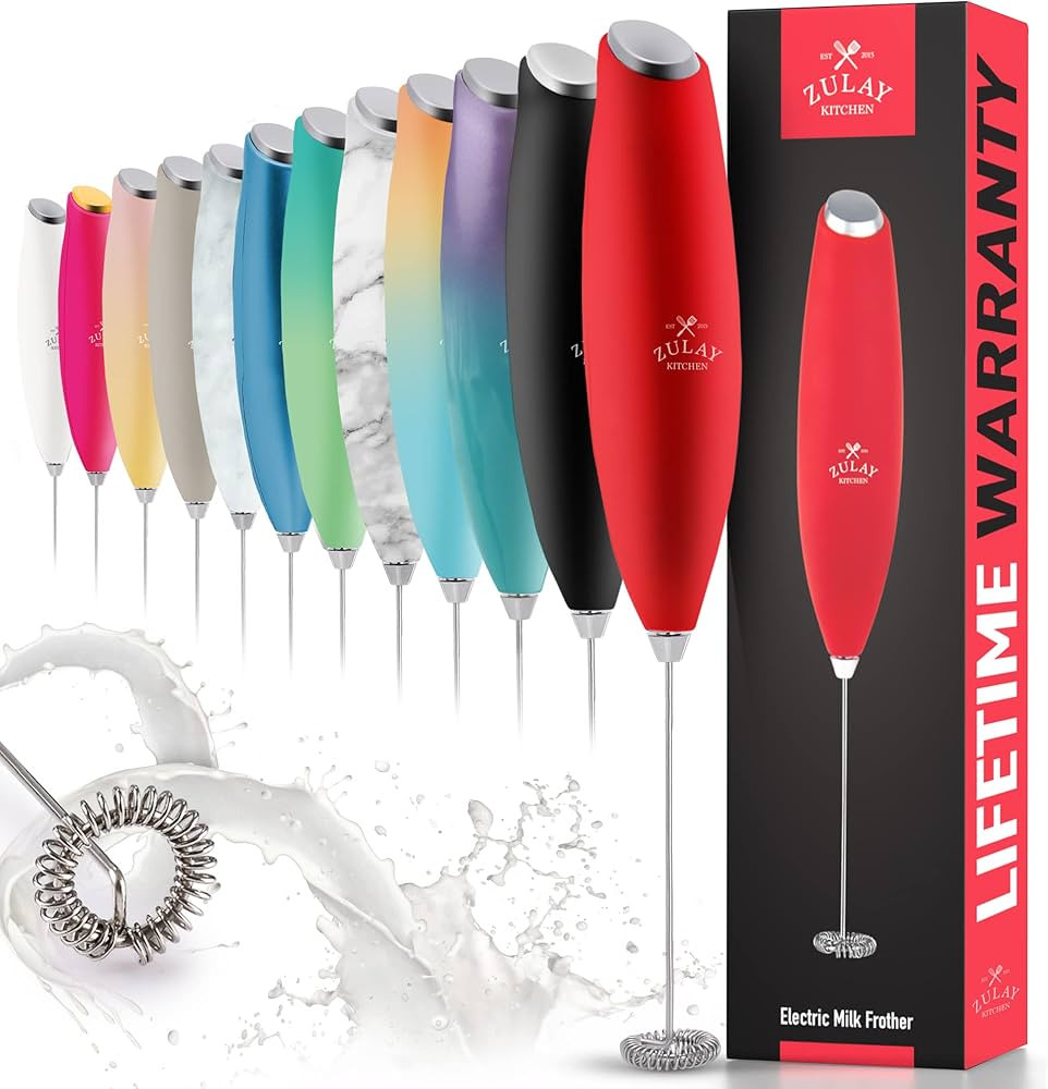 Zulay Powerful Milk Frother for Coffee with Upgraded Titanium Motor - Handheld Frother Electric W... | Amazon (US)