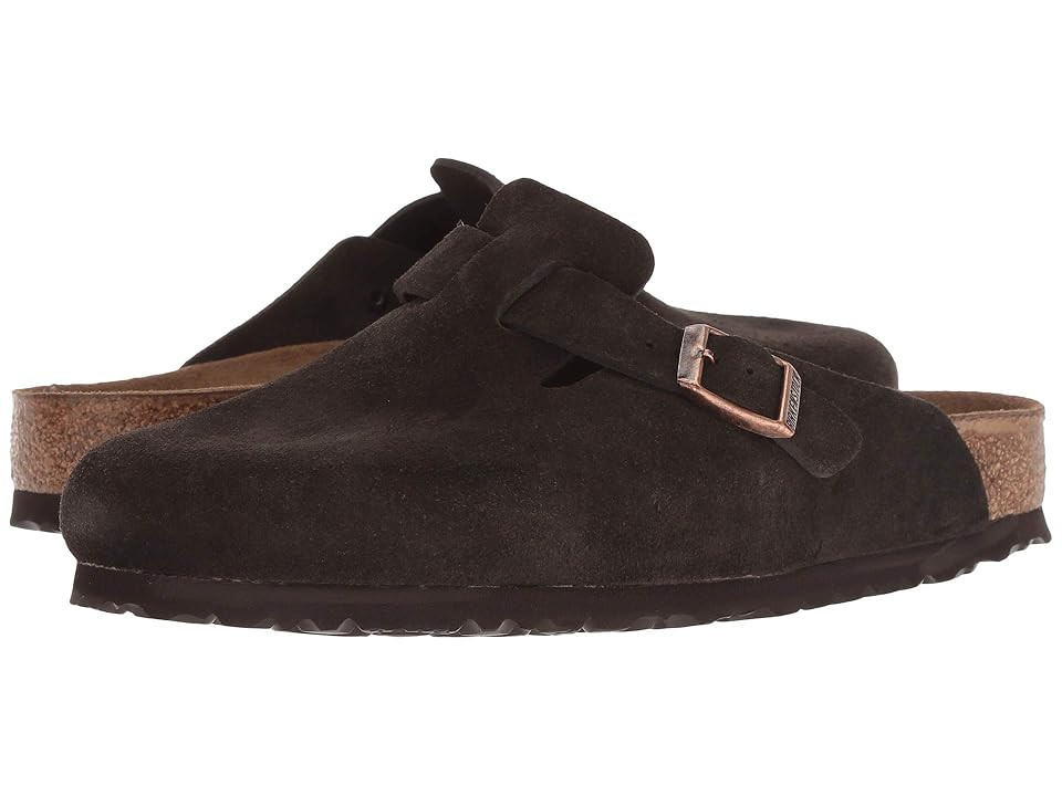 Birkenstock Boston Soft Footbed - Suede (Unisex) Clog Shoes Mocha Suede : EU 36 (US Women's 5-5.5) Regular | Zappos