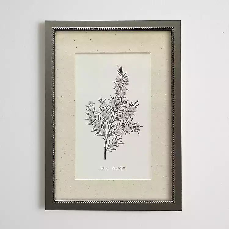 New! Black Botanical Linen Framed Art Print | Kirkland's Home