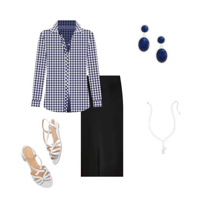 Cotton Button Front Shirt - Picnic Gingham | Talbots