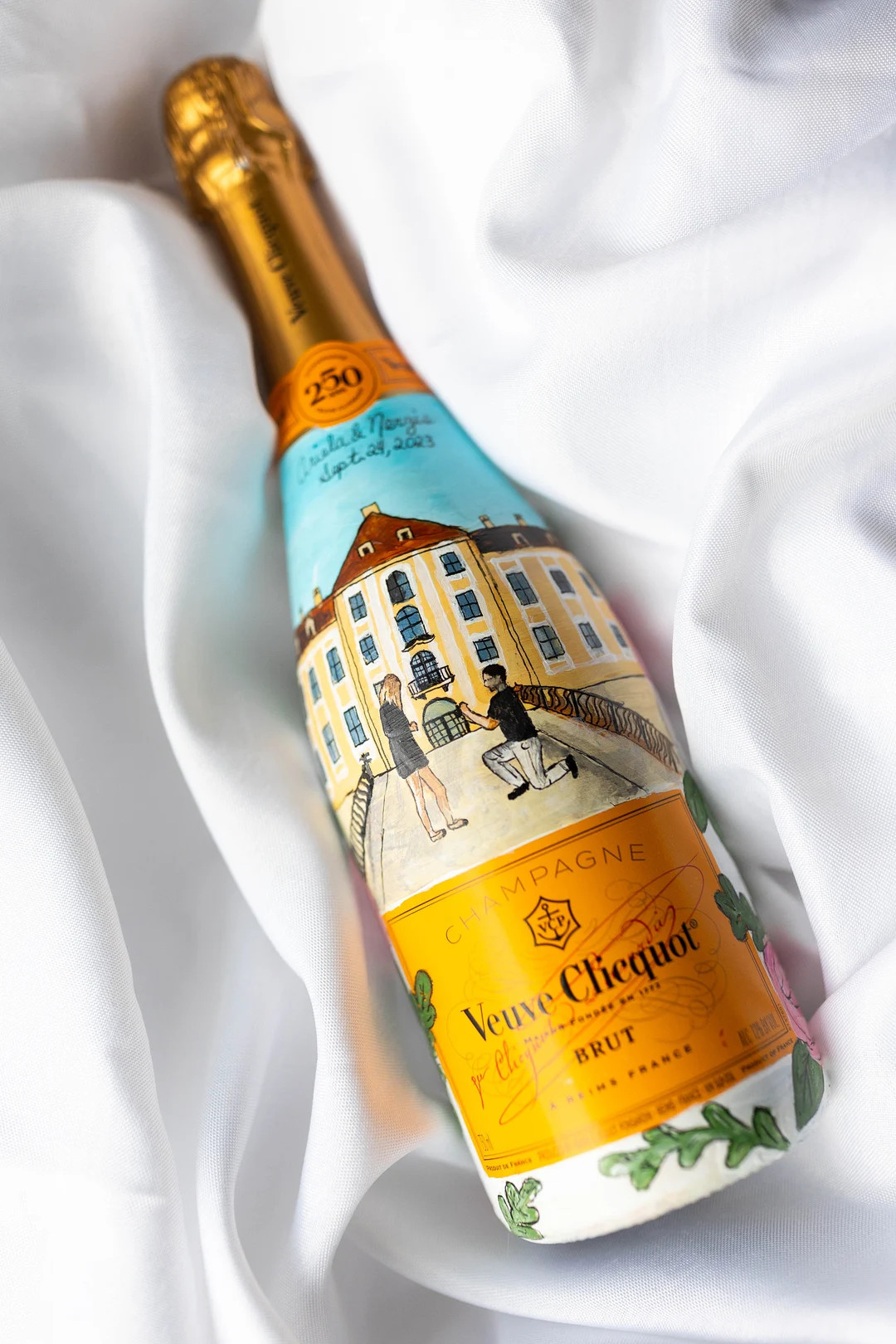 Custom Wedding Gift Hand Painted Champagne Bottle , Custom Engagement Gift Hand Painted Bottle, B... | Etsy (US)