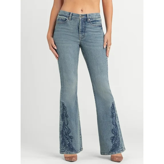 Jessica Simpson Women's and Women's Plus Daisy Fitted Flare Jeans, Sizes 2-26W | Walmart (US)