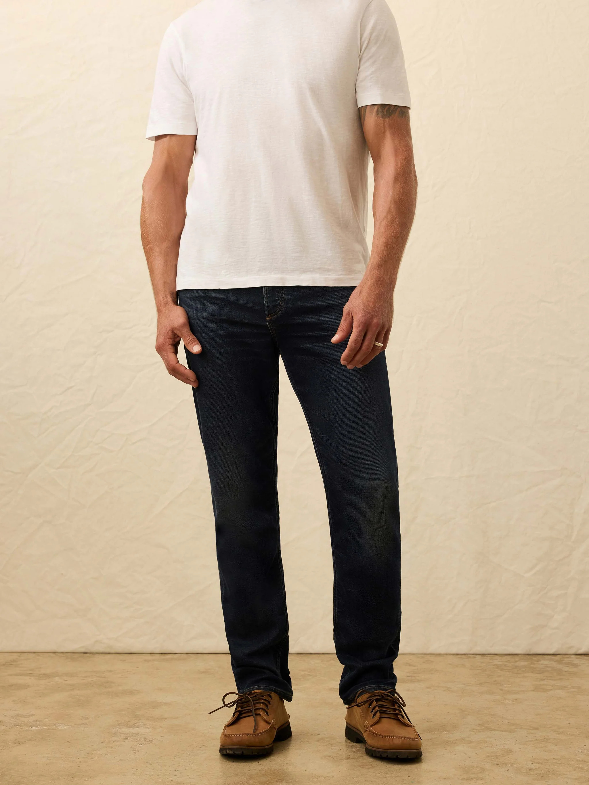 Stretch Terry Indigo 5-Pocket Pant - Belmar Coast Wash | Faherty