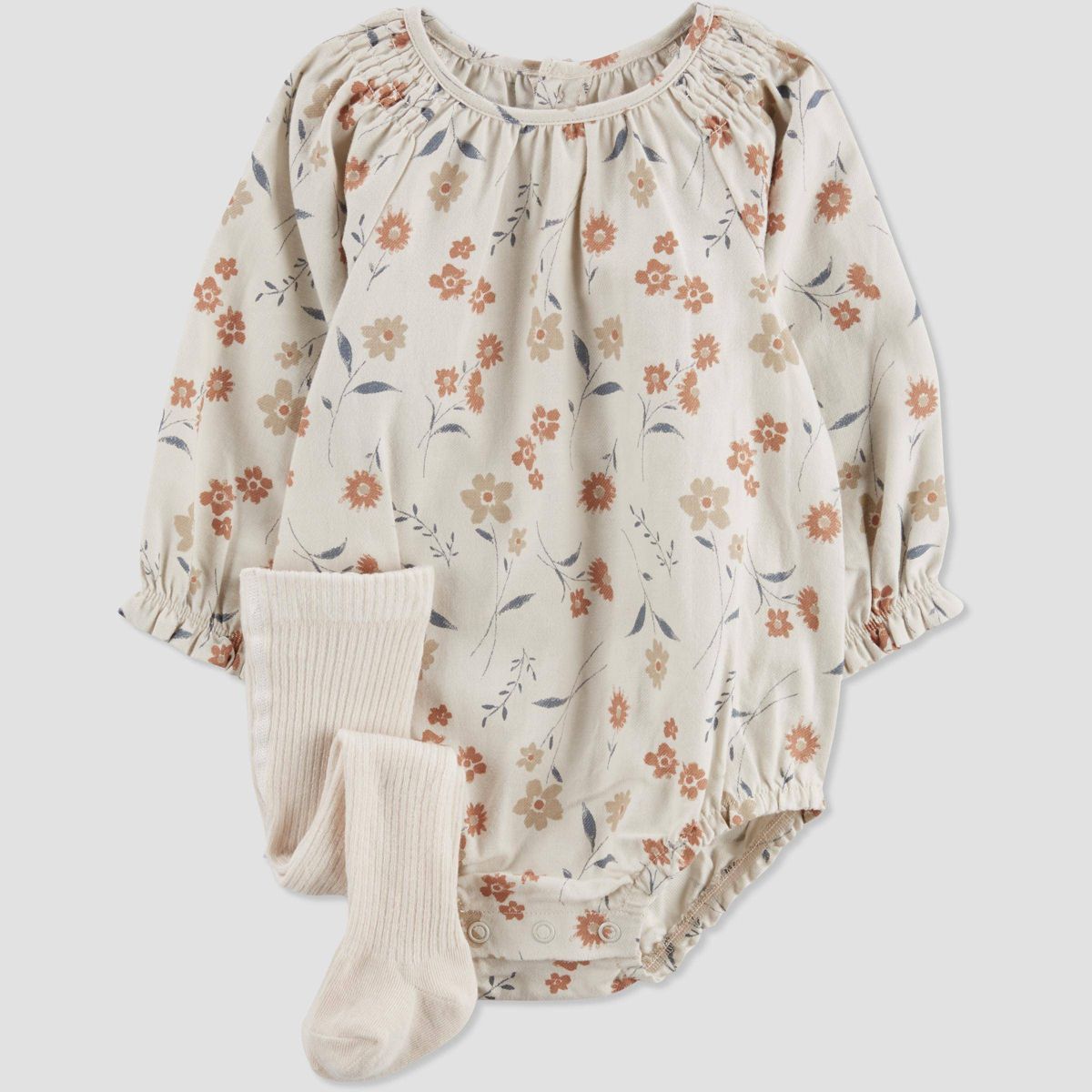 Carter's Just One You®️ Baby Girls' Floral Bubble Dress with Tights Set - Cream | Target