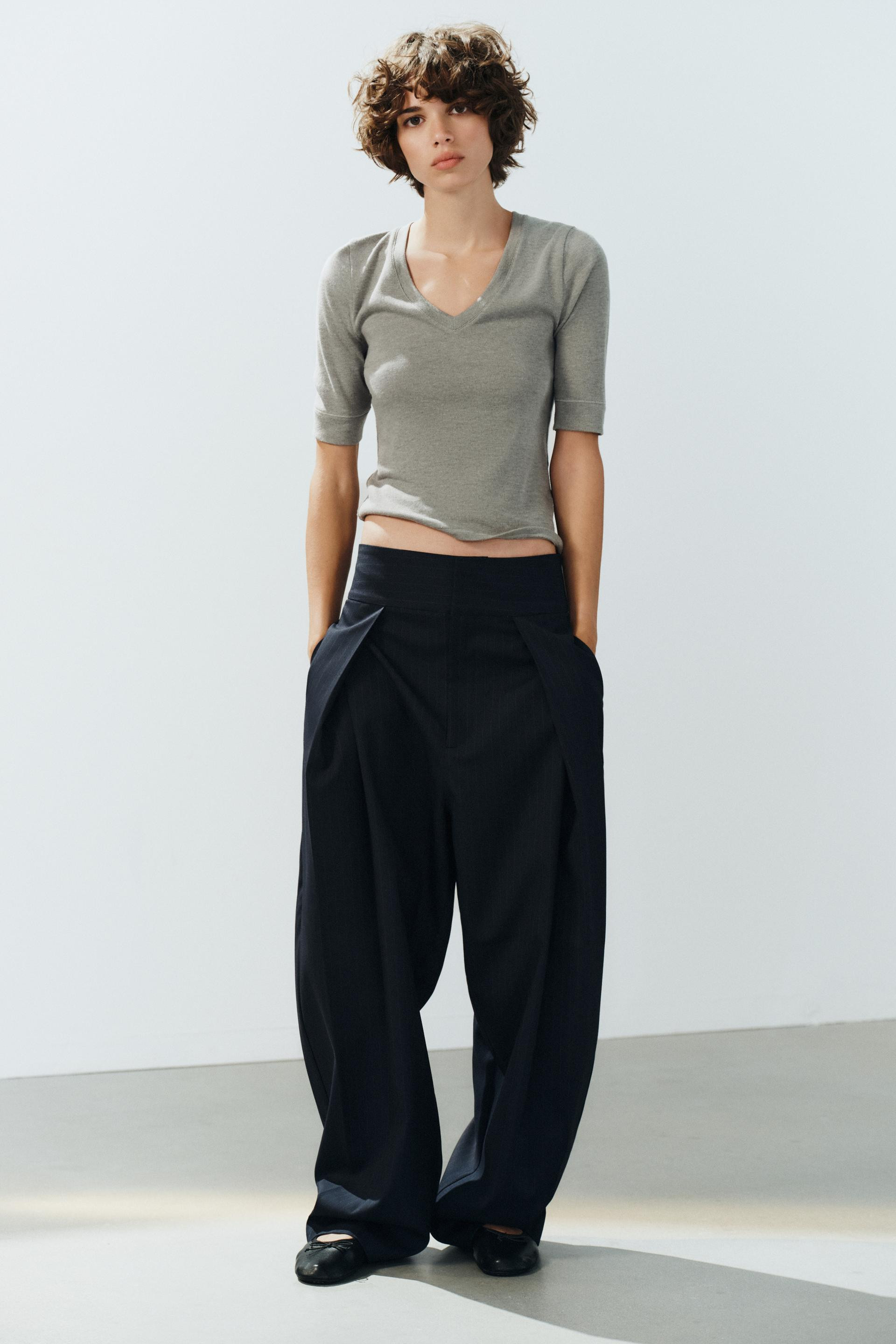 Zara - Pleated Balloon Pants - Ecru - Xs - Woman | Zara US