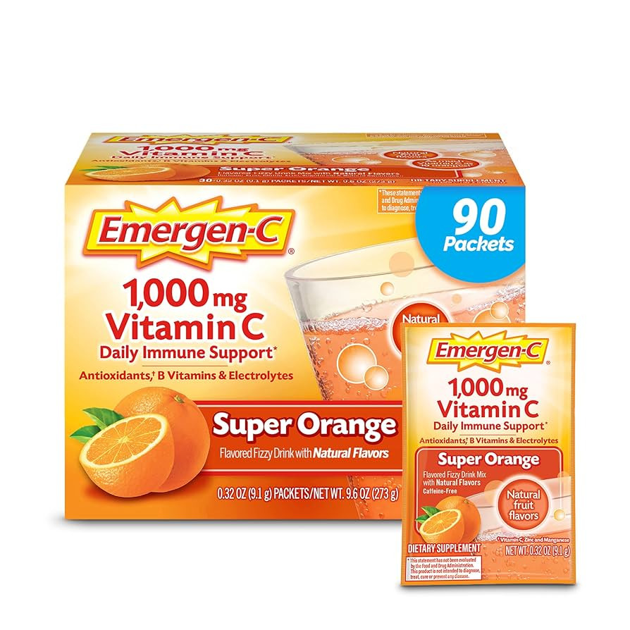 Emergen-C 1000mg Vitamin C Powder for Daily Immune Support Caffeine Free Vitamin C Supplements wi... | Amazon (US)