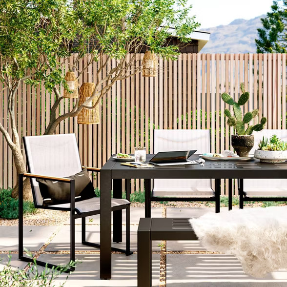 Woven Stripe Outdoor Lumbar Decorative Pillow Black - Project 62™ | Target