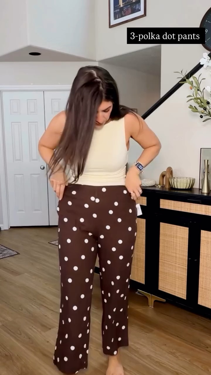 3-polka dot pants
In a medium tall 

#LTKTall #LTKMidsize #LTKOver40