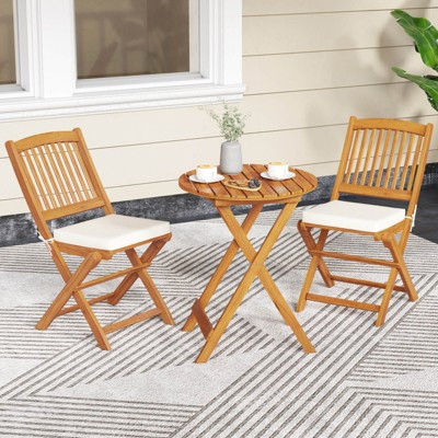 Costway 3 PCS Patio Bistro Set with Coffee Table Padded Cushion Seats for Outdoors | Target