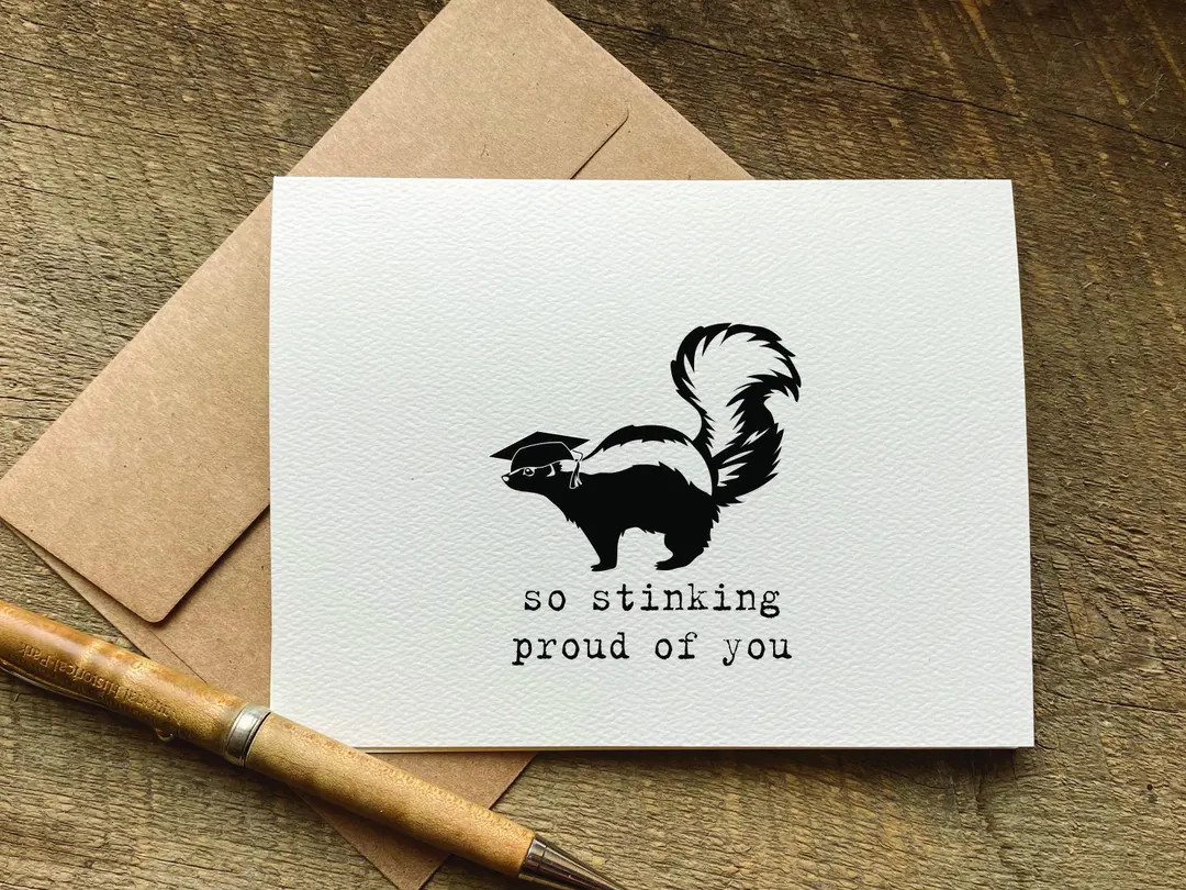 Funny Skunk Graduation Card / so Stinking Proud of You / High School Graduation Gift for Her Him ... | Etsy (US)
