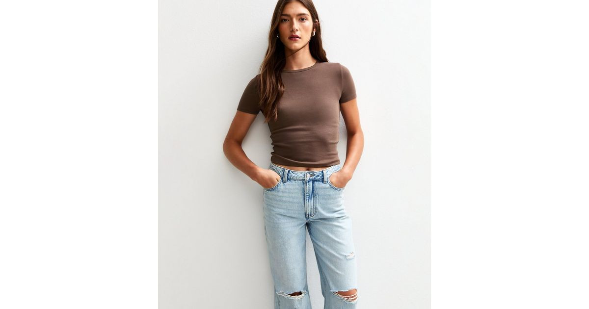 Dark Brown Baby Tee Cropped T-Shirt | New Look | New Look (UK)