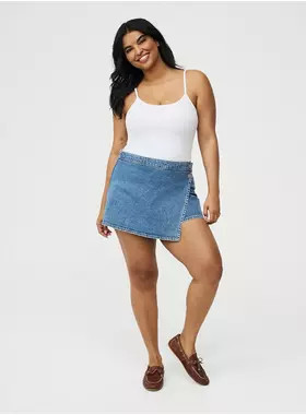 Wrap A-Line Denim Skort | Torrid (US & Canada)