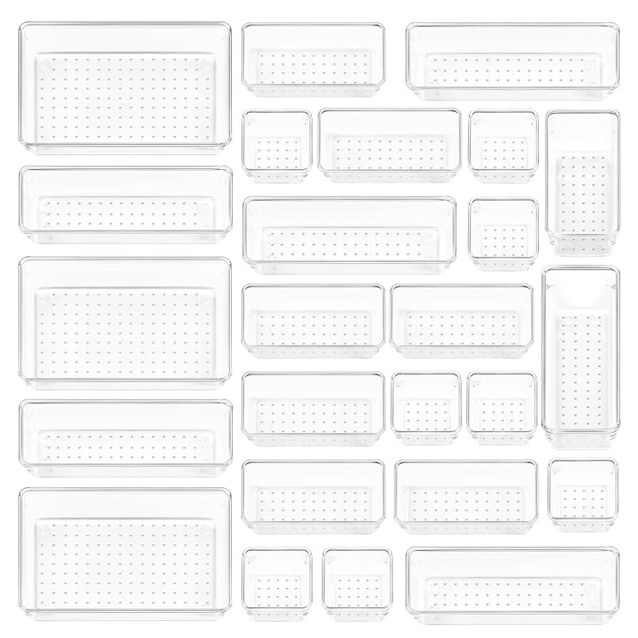 Vtopmart 25 PCS Plastic Clear Drawer Organizer, Acrylic Desk Drawer organizers, Organization and ... | Amazon (CA)