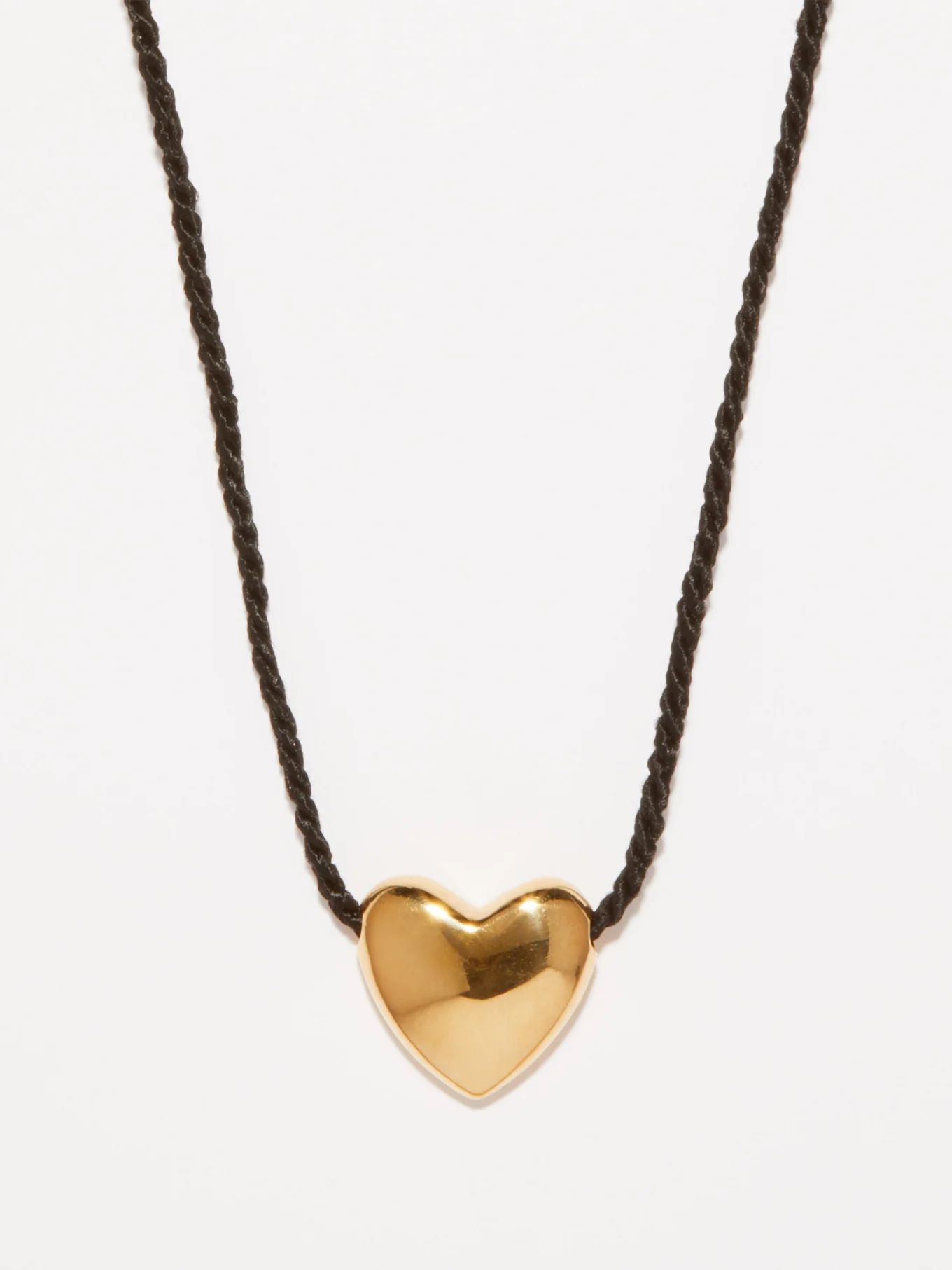 Heart small 14kt gold-plated pendant necklace | Matches (EU)