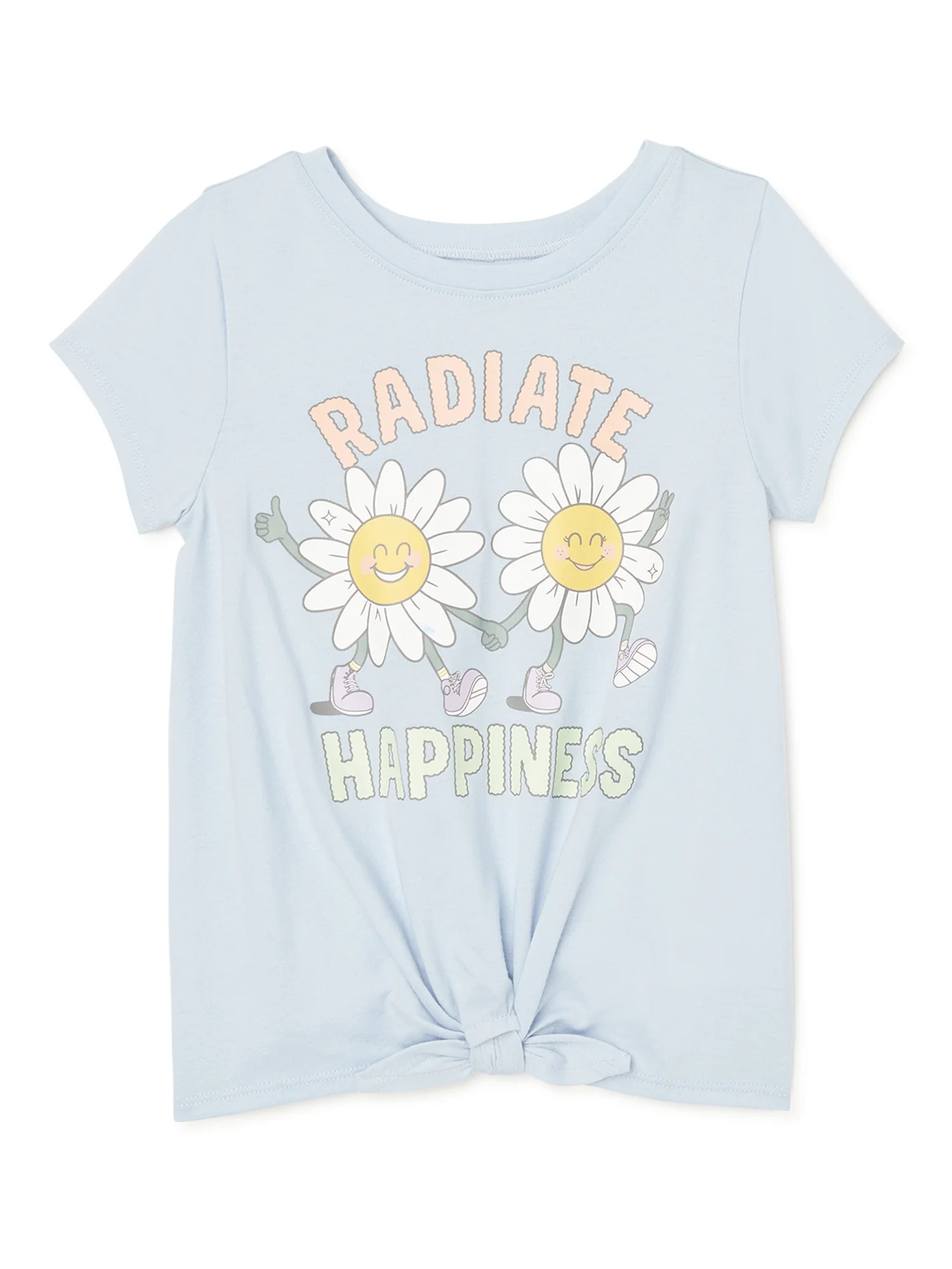 Garanimals Baby and Toddler Girls Short Sleeve Tie Front T-Shirt, Sizes 12M-5T | Walmart (US)