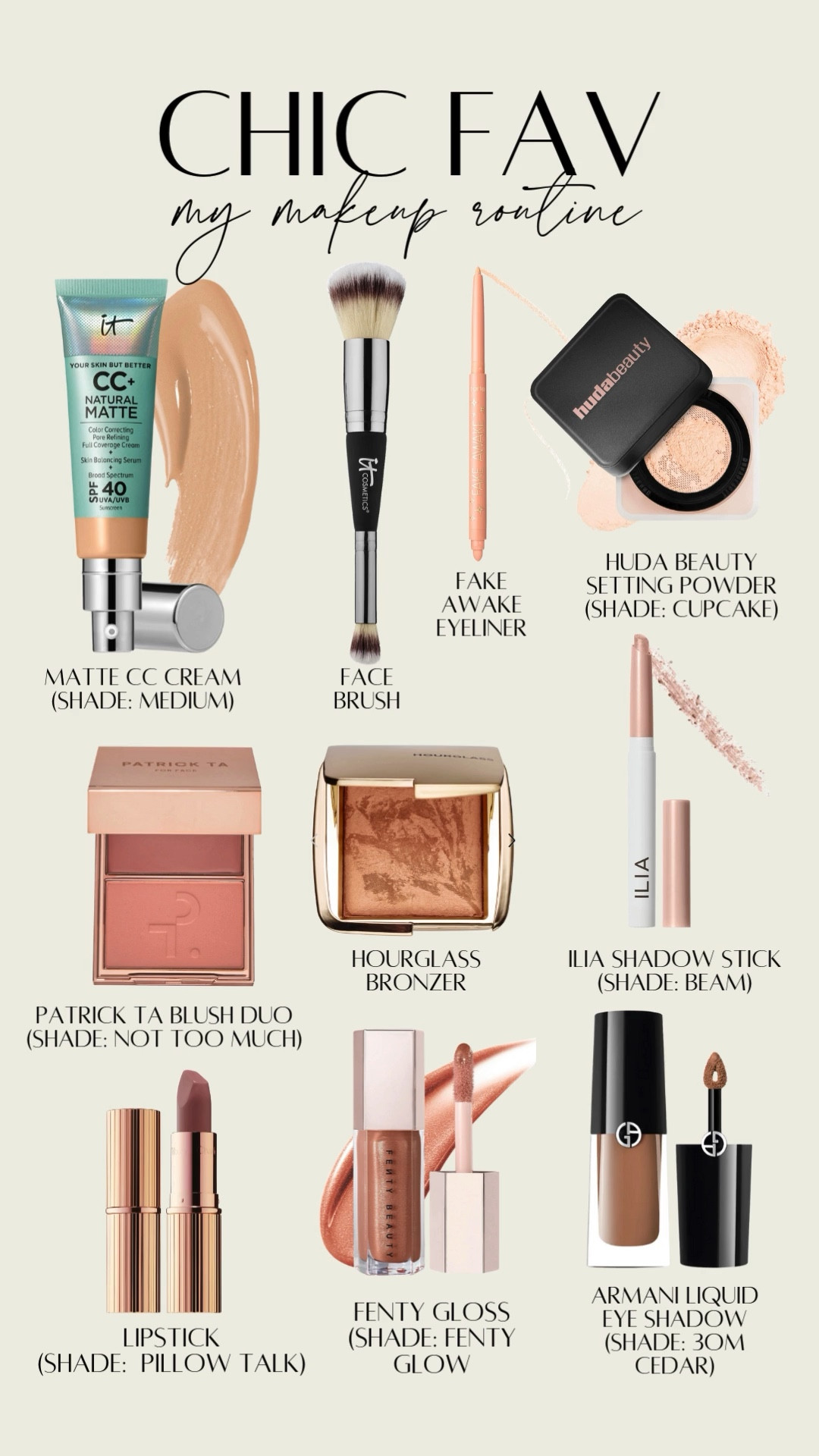 My current makeup routine must haves! Sephora Beauty insiders get 20% off with code SAVEGIFTS.
Bronzer= Luminous bronze light 

#LTKGiftGuide #LTKBeauty #LTKSaleAlert