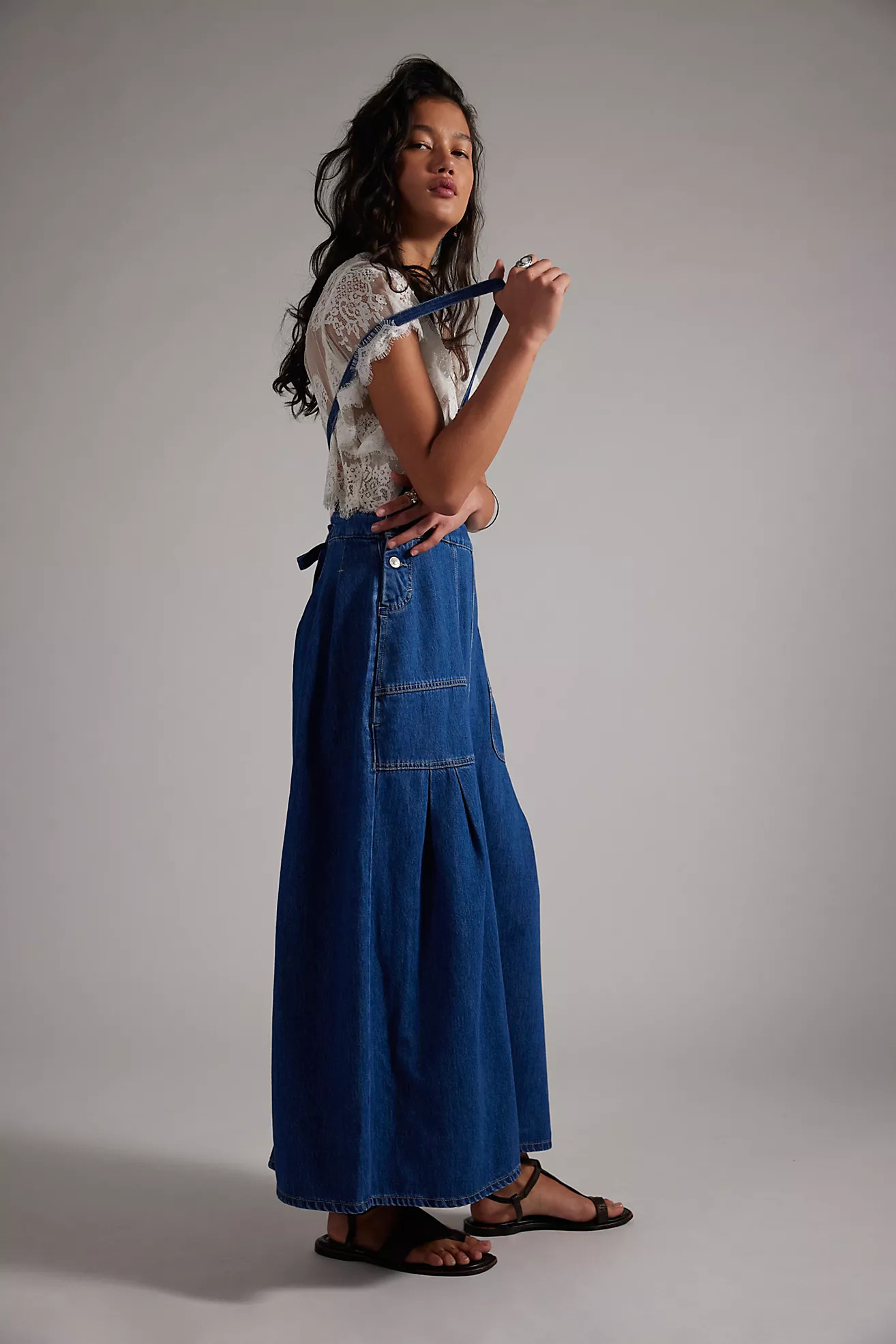 We The Free Arabella Denim One-Piece Skirtall | Free People (Global - UK&FR Excluded)