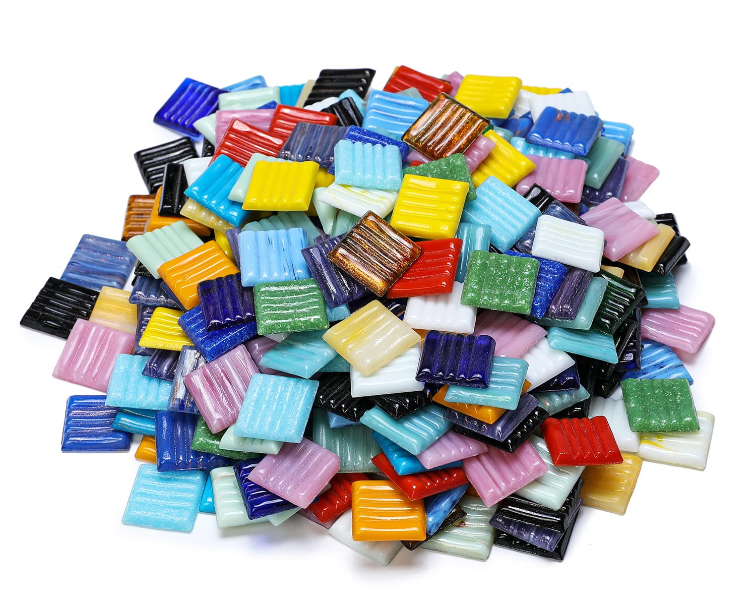 Lanyani 3/4 inch Metallic Glass Mosaic Tiles Variety Mix Color Vitreous Square Mosaic Pieces Tile... | Amazon (US)