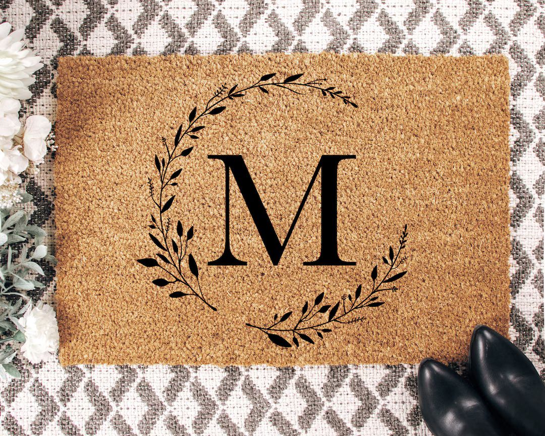 Initial Doormat, Custom Doormat, Monogram Doormat, Wedding Gift, Newlywed Gift, Couples Gift, New... | Etsy (US)