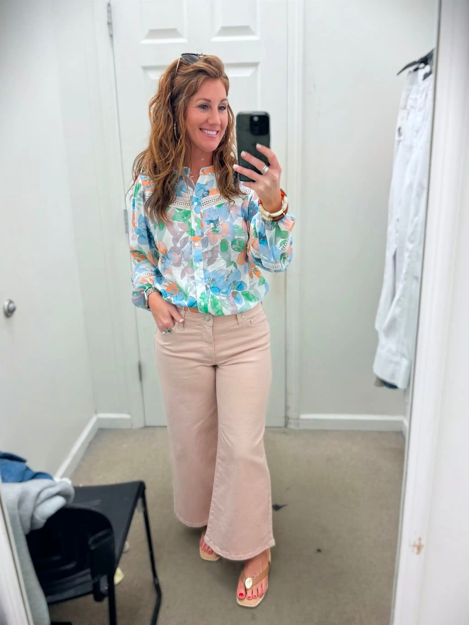 All of Stephanie’s picks have great colors and scream Spring! These pink pants blend nicely with her printed blouse for a seamless look. This outfit is great for the office, date night or a cooler day on vacation. 

#LTKOver40 #LTKPetite #LTKootd