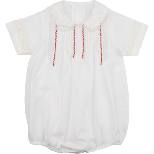 Red Embroidered Heirloom Bubble | Cecil and Lou