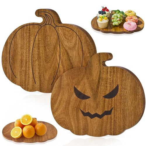 Pumpkin Shaped Wood Cutting Board for Kitchen Decoration,13" Lx12 W Halloween Decoration Kitchen Meal Prep Serving Tray Versatile Cheese & Charcuterie Board for Meat Vegetable Gift | Amazon (US)