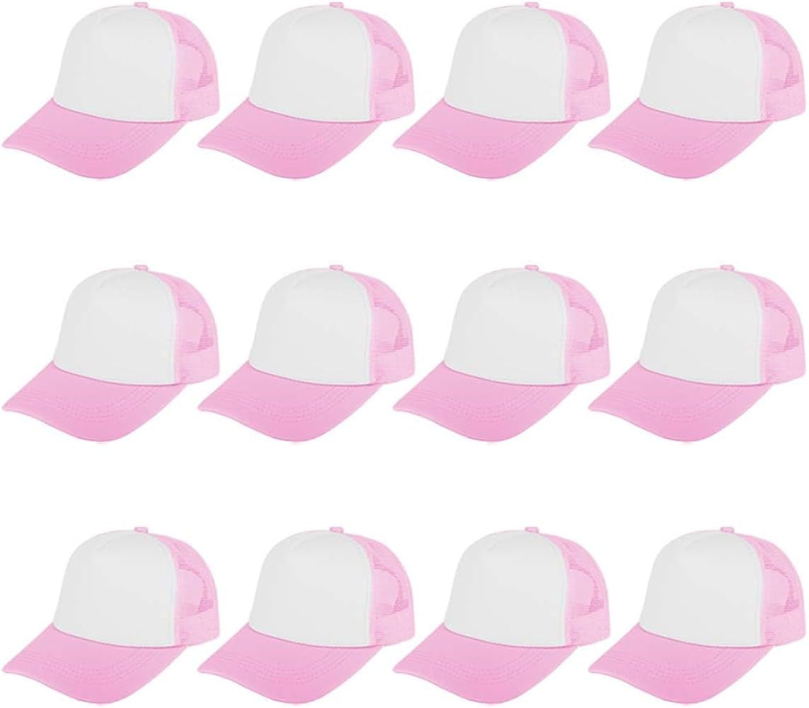 ZH 12 Pcs Sublimation Trucker Hats Blank Mesh Baseball Cap Polyester Bulk Mesh Trucker Hat for Me... | Amazon (US)