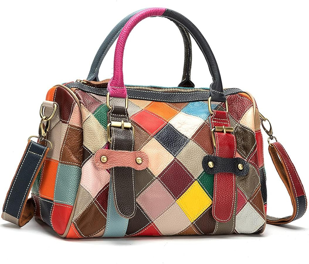 Downupdown Genuine Leather Tote Bag for Women Satchel Handbags Top Handle Handbag Large Purse Mul... | Amazon (US)