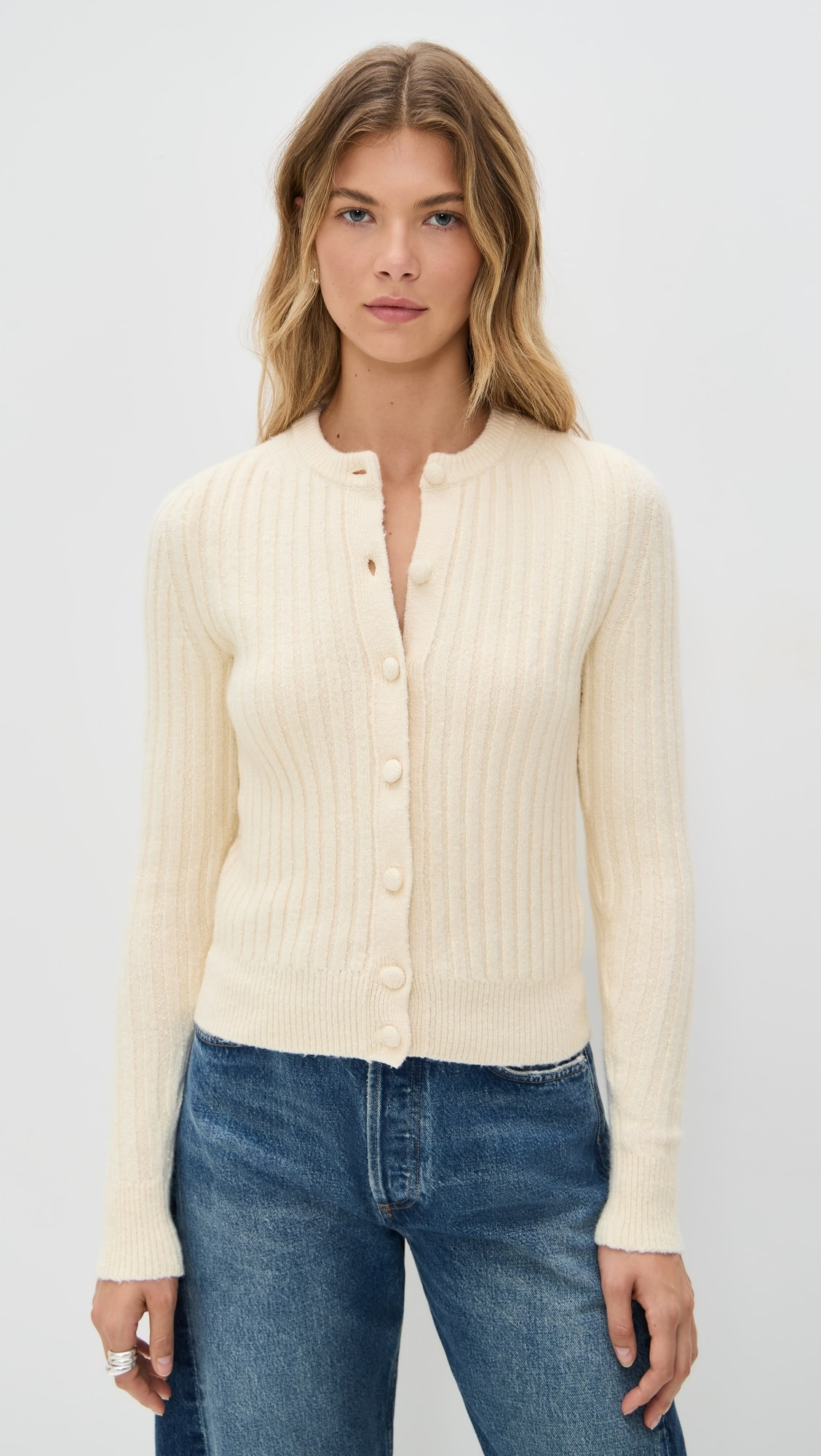 Ribbed Button Front Cardigan | Shopbop