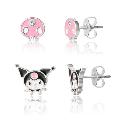 Hello Kitty Skull and Kuromi Silver Plated Earring Set - 2 Pairs at Nordstrom | Nordstrom